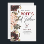 Convite Verde Floral Rosa e Maroon deixa doce 16<br><div class="desc">personalizar para qualquer evento</div>