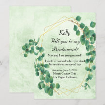 Verde Geométrico Eucalyptus Deixa Bridesmaid