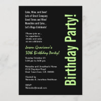 Verde limão branco preto aniversário de 30 anos mo