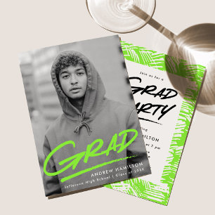 Convite Verde Limão  Festa de formatura de Fotos Tracejad