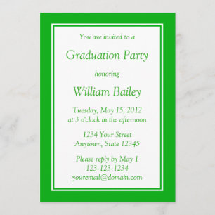 Convite Verde Médio Personalizado com Texto Verde