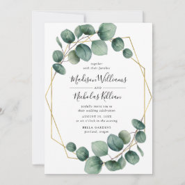 Convite Verde Moderno | Casamento de imagens geométricas D