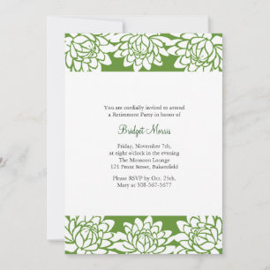 Convite Verde Moderno e Floral do Partido da Refor