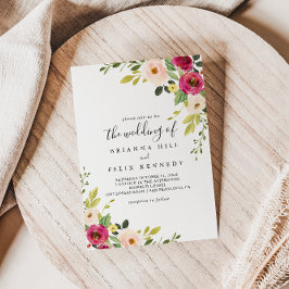 Convite Verde Rosa Blush Floral O Casamento De