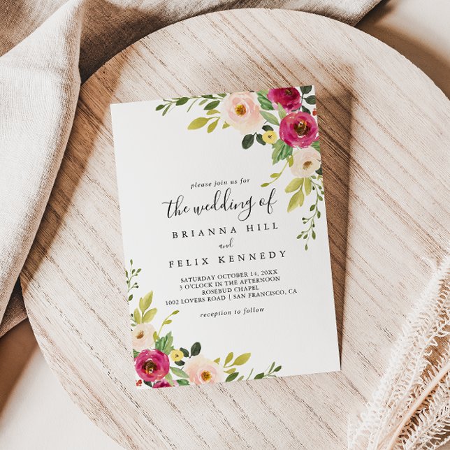 Convite Verde Rosa Blush Floral O Casamento De (Criador carregado)