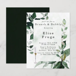 Convite Verde Russo Eucalyptus Brunch e Bubble
