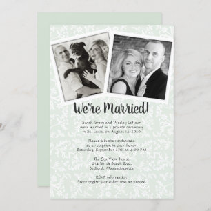 Convite Verde Sage deixa flores apenas para recepção de fo