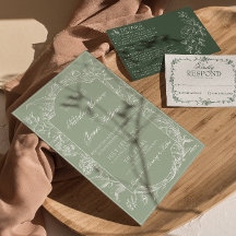 Verde Salvia Floral Boho Botânico Casamento Modern