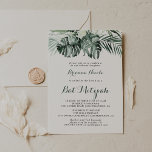 Convite Verde Tropical Branca Bat Mitzvah<br><div class="desc">Este convite de morcego floral branco tropical mitzvah é perfeito para um morcego rústico mitzvah. A design apresenta palmeiras verdes folhas buquês com flores brancas adoráveis.</div>