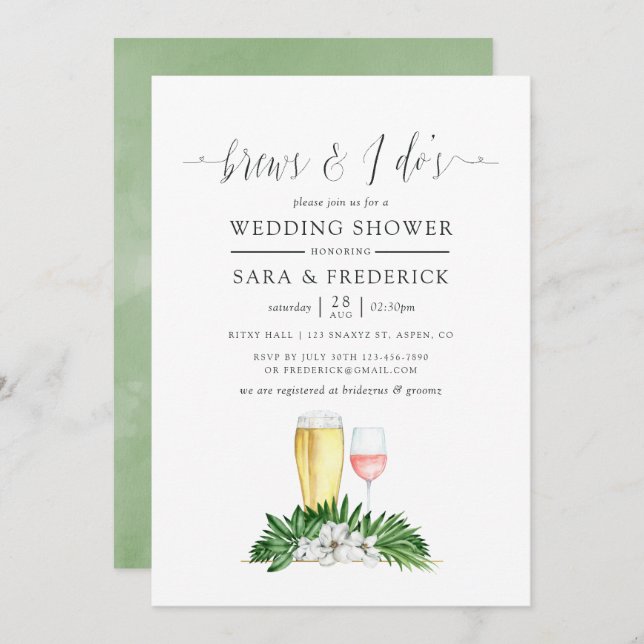 Convite Verde Tropical Breve Antes Do I Dos (Frente/Verso)