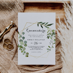 Convite Verde tropical deixa Festa de aniversário de Quin