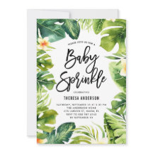 Verde tropical e Plumeria Chá de aspersão para beb