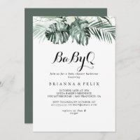 Verde tropical White BabyQ Chá de fraldas Barbecue