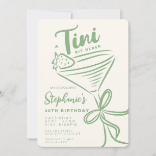 Convite Verde Whimsso Um aniversário de 30 anos Tini Bit A