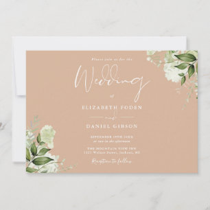 Convite Verdura com Monograma Tan para Casamento
