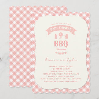 Convite Verifica Rosa Pastel Churrasco Festa de Bebê Menin