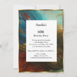 Convite Vermelho Abstrato de Festa de aniversário clássico