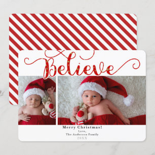 Convite Vermelho Acredite Férias de Natal 2 Fotos Foto
