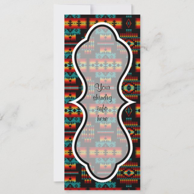 Convite vermelho, amarelo & azul brilhante do (Frente)