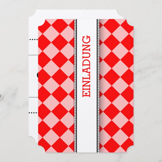 Convite vermelho branco (Frente/Verso)