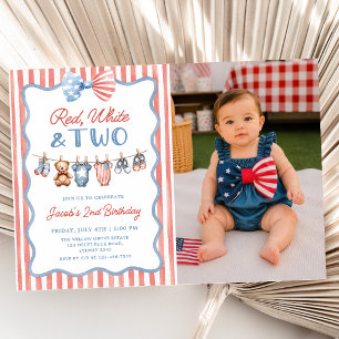 Convite Vermelho Branco & Dois Patrióticos 2º Aniversário 