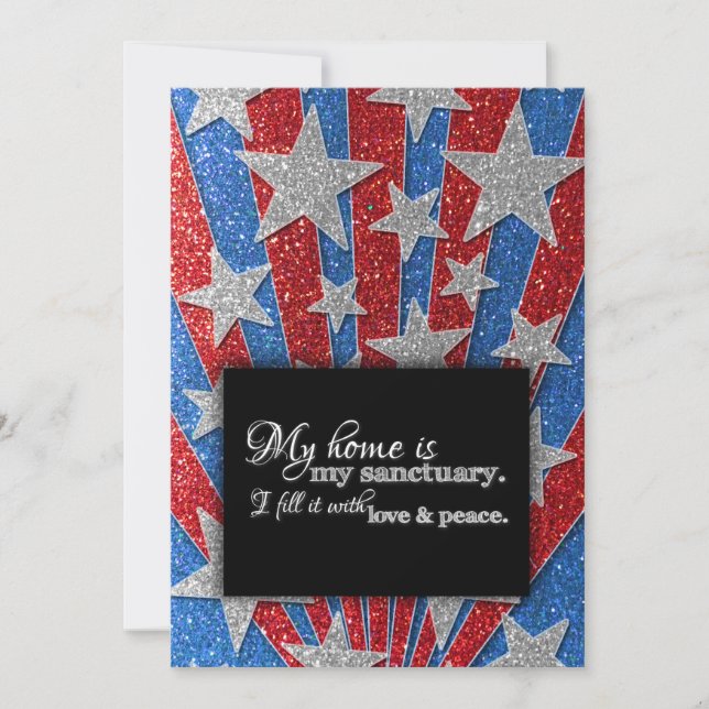 Convite Vermelho Branco e Azul Mudamos o CHURRASCO de lar (Frente)