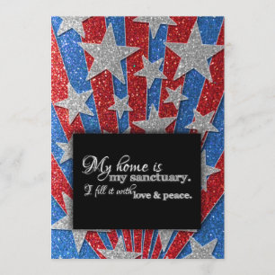 Convite Vermelho Branco e Azul Mudamos o CHURRASCO de lar