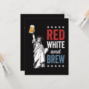 Convite Vermelho Branco e Cerveja 250º Aniversário