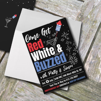 Convite Vermelho, Branco & Embriagado – Festa de 4 de Julh