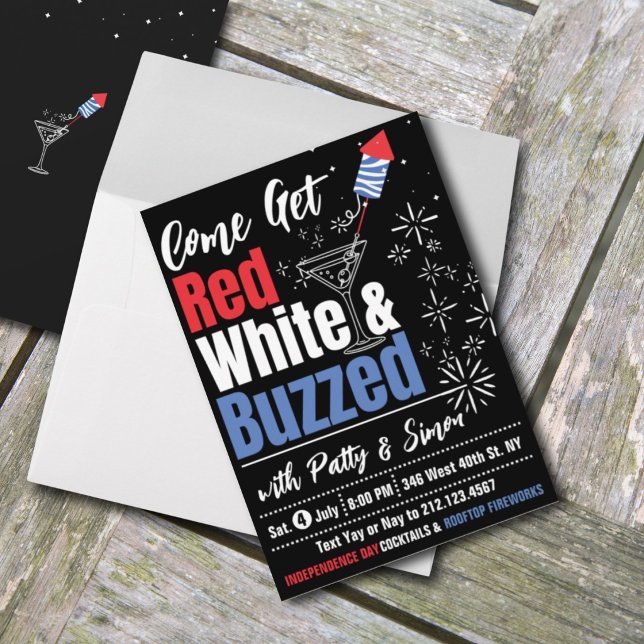 Convite Vermelho, Branco & Embriagado – Festa de 4 de Julh (Criador carregado)