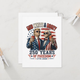 Convite Vermelho Branco Embriagado Trump George Washington