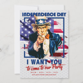 Convite Vermelho, Branco, Tio Azul Sam 4... Festa De Julho