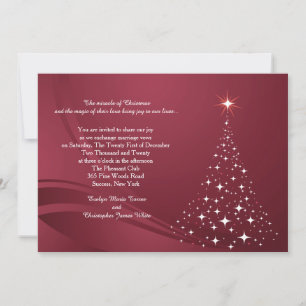 Convite Vermelho de Casamento Espírito de Natal
