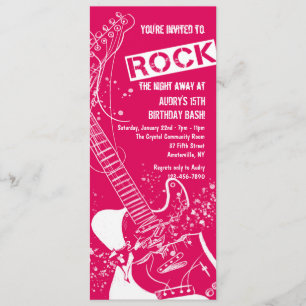 Convite Vermelho de Guitarra de Rock