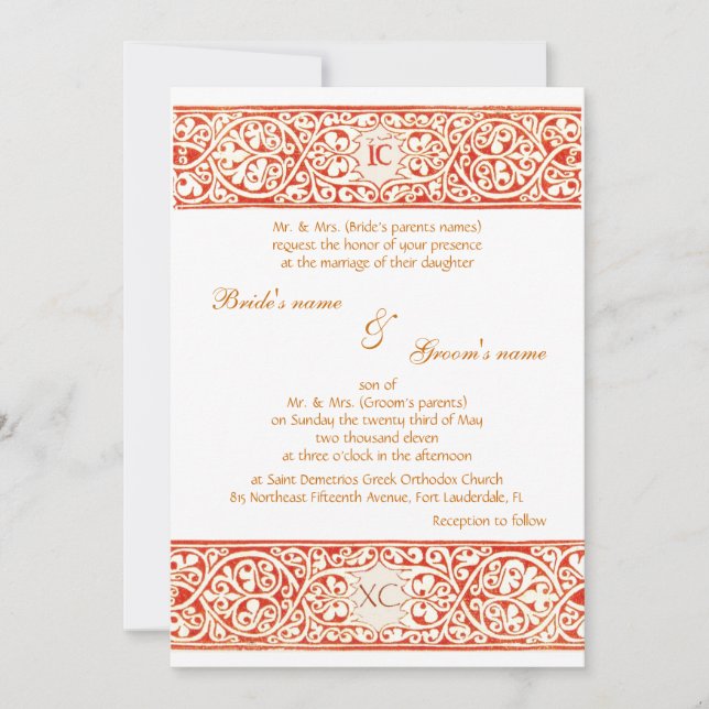 Convite Vermelho de IC XC (Frente)