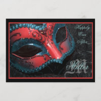 Convite vermelho do casamento do renascimento do