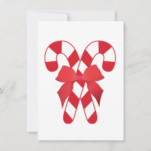 Convite vermelho e branco dos bastões de doces