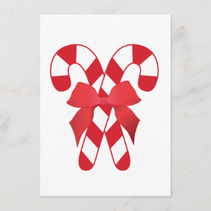 Convite vermelho e branco dos bastões de doces