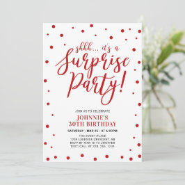 Convite Vermelho e Branco | Surpresa Festa de Aniversário 