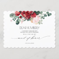 Vermelho e Rosa Irás Ser A Minha Madrinha de casam