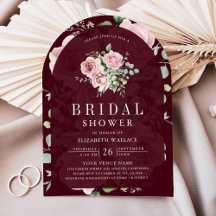 Vermelho Floral Rosa Rubor Chá de Bebê de Noiva