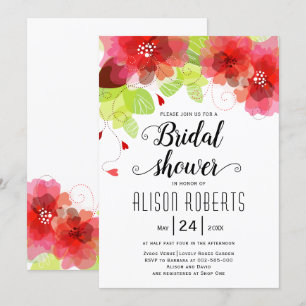 Convite Vermelho, flores etéreos do rosa que wedding o ch