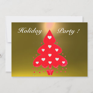 Convite VERMELHO NATAL TREE HOLIDAY PARTIDO amarelo