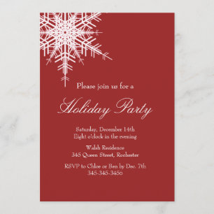 Convite Vermelho Neve para Deslocamento de Feriado