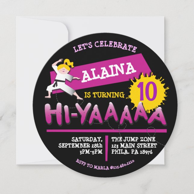 Convite vermelho para Convite de aniversário de Ka (Frente)