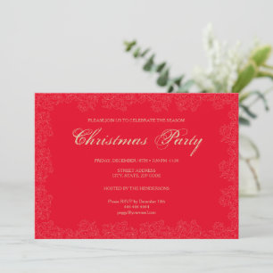 Convite vermelho para festas de Natal do Elegante