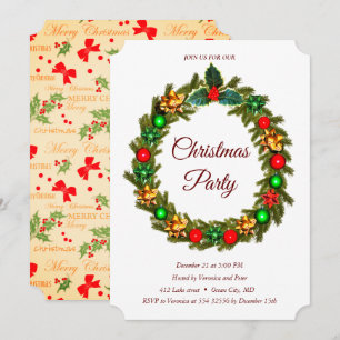 Convite Vermelho para Ornações de Frota de Natal E
