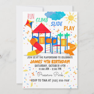 Convite Vermelho para Playground