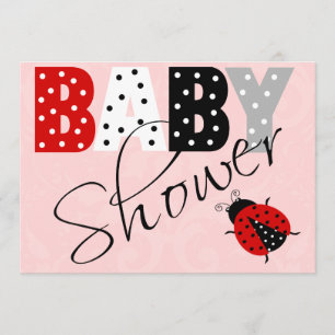 Convite vermelho personalizado do chá de fraldas