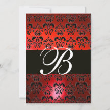 VERMELHO PRETO BRANCO DAMASCO MONOGRAMA RSVP